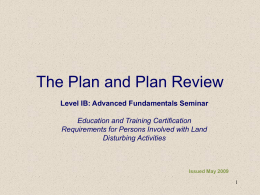 Level 1B Section 6 The Plan and Plan Review May 2009