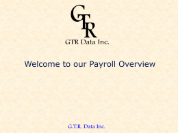 Pay Demo - GTR Data
