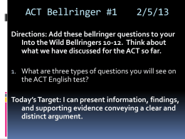 ACT Bellringer #1