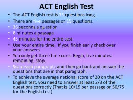 ACT English Test - Scott County Schools