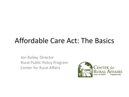Affordable Care Act: The Basics