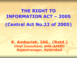 Right to Information Act, 2005.