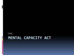 Mental Capacity Act - Welcome to the BHBT Directory