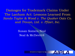 Damages In Trademark Claims Under The Lanham Act: Lessons