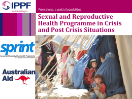 Sexual and Reproductive Health Programme in Crisis and