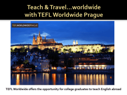 Teach & Travel…worldwide with TEFL Worldwide Prague