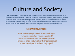 Culture and Society - Hackettstown School District