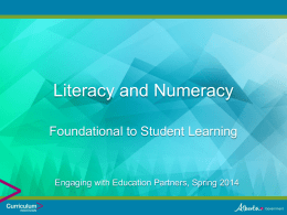 Literacy and Numeracy Benchmarks