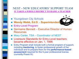 NEST - NEW EDUCATORS’ SUPPORT TEAM