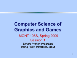 Data Structures CSCI 262, Spring 2002 Lecture 2 Classes
