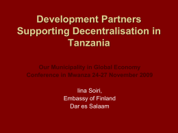 Iina Soiri: Development Partners Supporting