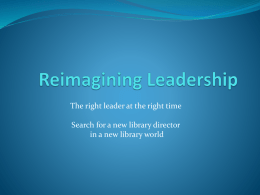 Reimagining Leadership - New Jersey State Library