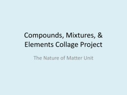 Compounds, Mixtures, & Elements Collage Project
