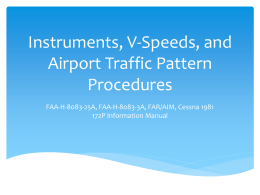 Instruments, V-Speeds, and Airport Traffic Pattern Procedures