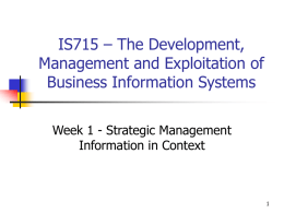 IS447 Strategic Management of Information