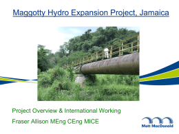 Maggotty Hydro Expansion Project, Jamaica