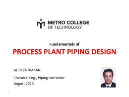 Fundamentals of Process Plant Piping Design