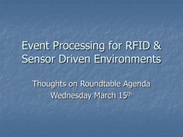 RFID Applications - Complex Event Processing