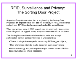 RFID, Surveillance and Privacy: The Sorting Door