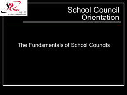 School Council Orientation