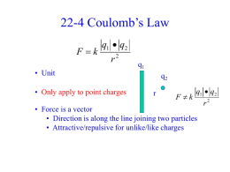 Coulomb’s Law - University of Delaware