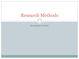 Research Methods - Donald M. Gooch Website