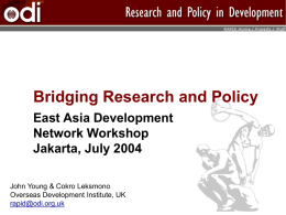 Full workshop - Overseas Development Institute (ODI)