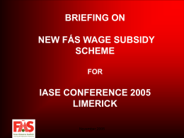 FAS NEW WAGE SUBSIDY SCHEME