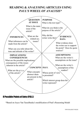READING & ANALYSING ARTICLES USING PAUL’S WHEEL OF …