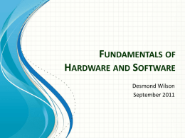 Fundamentals of Hardware and Software