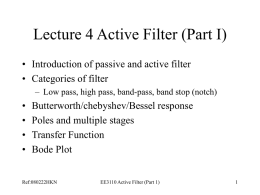 Lecture 4 Active Filter (Part I) - Department of EE