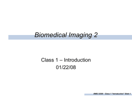 Biomedical Imaging I - SUNY Downstate Medical Center