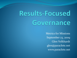 Results-Focused Governance