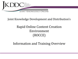 Rapid Online Content Creation Environment (ROCCE