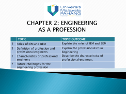 CHAPTER 2: ENGINEERING AS A PROFESSION