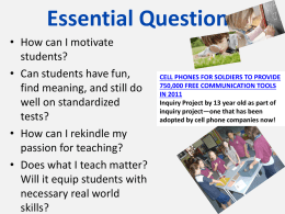 Essential Questions and Clear Learning Targets