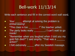 Bell-work 11/13/14 - La Vergne High School
