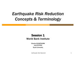 Comprehensive Disaster Risk Management: Concept & Terminology