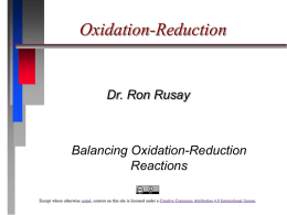 Balancing Redox Equations in acidic solutions
