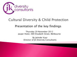 Public Talk: Cultural Competence for social services to
