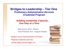 Bridges to Leadership – Tier One