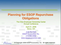 Planning for ESOP Repurchase Obligations