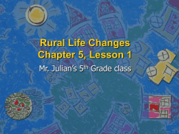 Rural Life Changes Chapter 5, Lesson 1