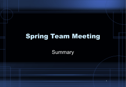 Spring Team Meeting