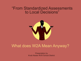 What does W2A Mean Anyway?