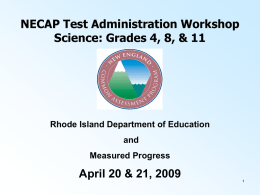 NECAP Test Administration Workshop