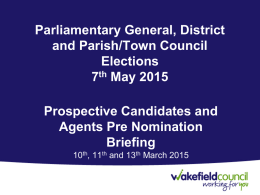 Candidates/Agents Briefing March 2015