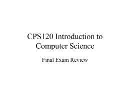 CPS120 Introduction to Computer Science