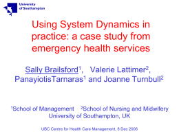 System Dynamics Modelling for Emergency / On