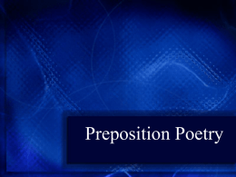 Preposition Poetry - Elaine Fitzgerald